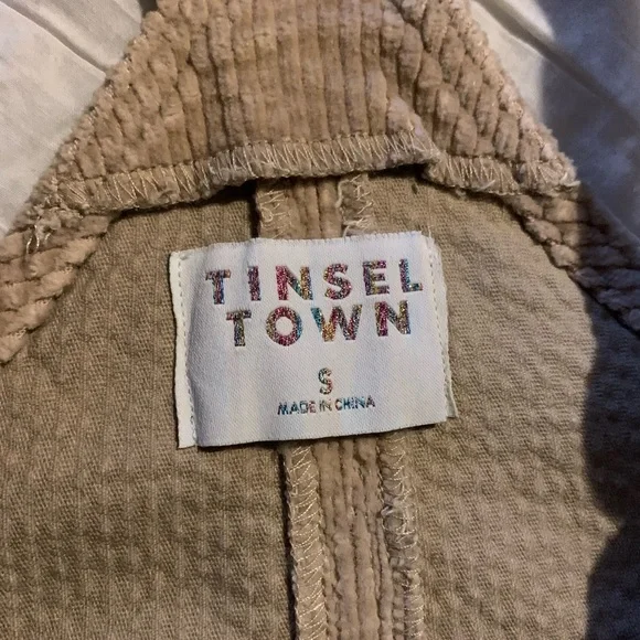 Tinseltown small corduroy Tan Midi Dress with Adjustable Straps - Picture 5 of 6